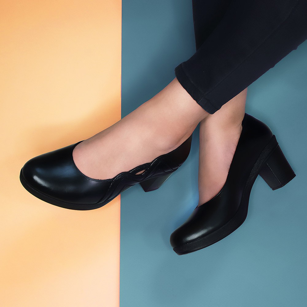 خرید آنلاین کفش پاشنه دار زنانه چرم روشن مدل 2015 کد 01