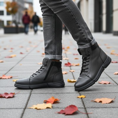 خرید آنلاین بوت مردانه چرم شمس مدل s6 کد 13