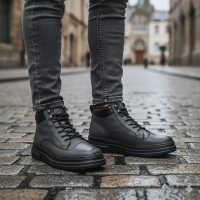 خرید آنلاین نیم بوت مردانه چرم شمس مدل سوبارو1 کد 13