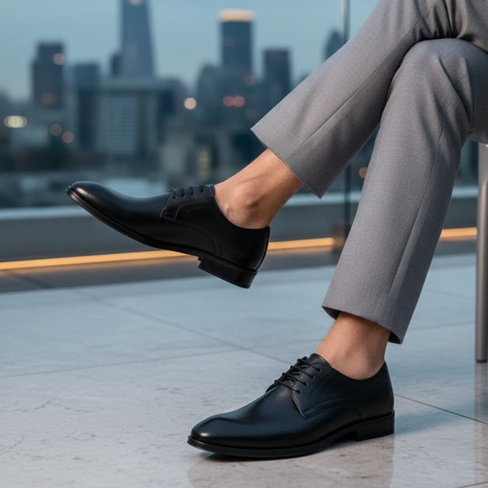 کفش رسمی چرم مردانه توگو مدل پرسنلی بندی کد 01