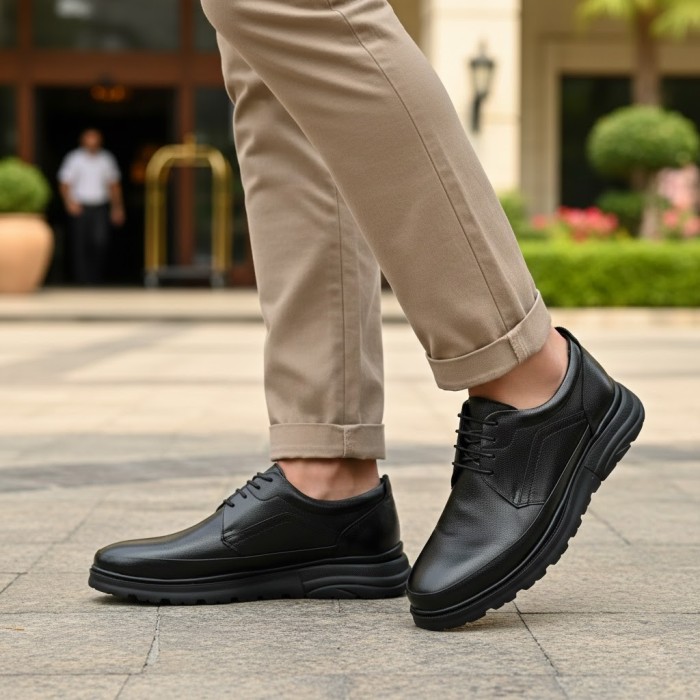 کفش طبی مردانه مشتاقی مدل پائولو بندی کد 01