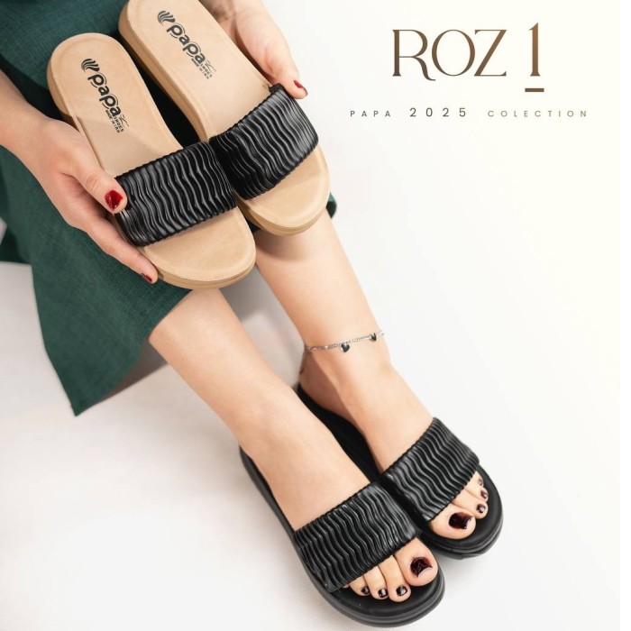 دمپایی روفرشی زنانه پاپا مدل رز کد 01