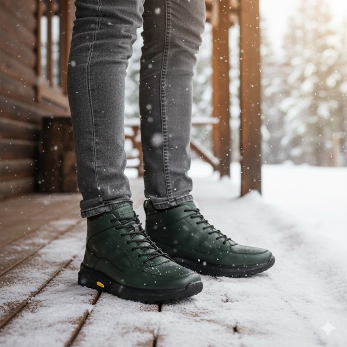 نیم بوت مردانه چرم شمس مدل b10 کد 26