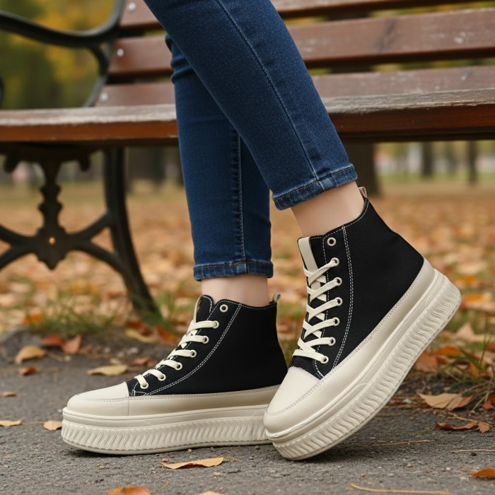 نیم بوت زنانه جزیره مدل کانورس کد 01