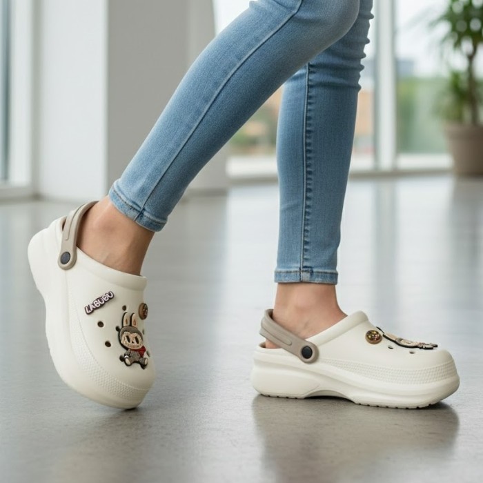 دمپایی دخترانه آرین مدل کراکس لبوبو کد 313