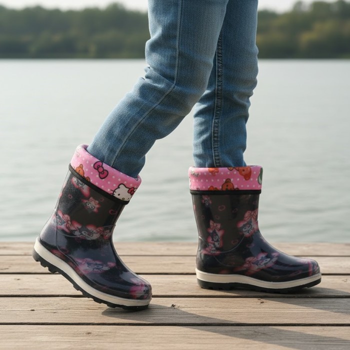 چکمه بچگانه سپنتا مدل کرومی خزدار کد 02