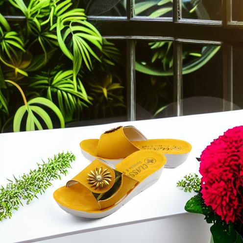 دمپایی دخترانه کلاسیک مدل آهو ارتشی کد 05