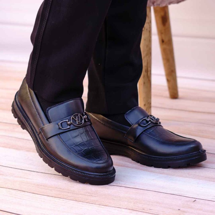 کفش طبی مردانه مدل کالج سنگی لودیک  کد 01