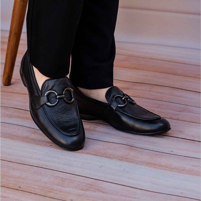 کفش مردانه کالج چرم شمس مدل F1 کد 01