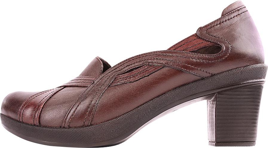 کفش زنانه پاشنه دار طبی روشن مدل 22-21 رنگ عنابی