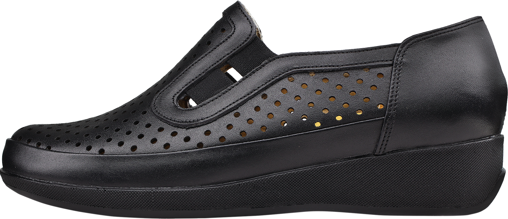 کفش چرمی تابستانه زنانه روشن مدل 01-2022 رنگ مشکی