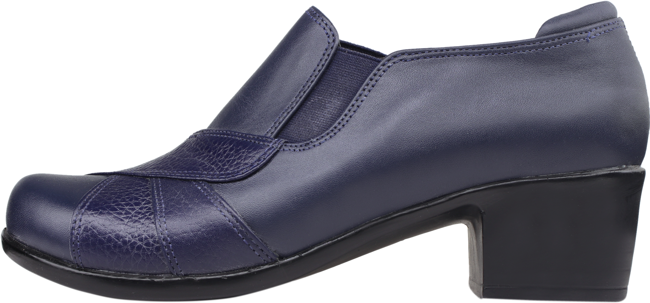 کفش چرم پاشنه دار زنانه روشن مدل 02-565 رنگ سرمه‌ای