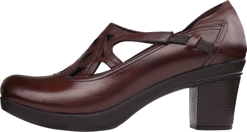 کفش زنانه چرمی پاشنه دار دکتر روشن مدل 278 رنگ عنابی